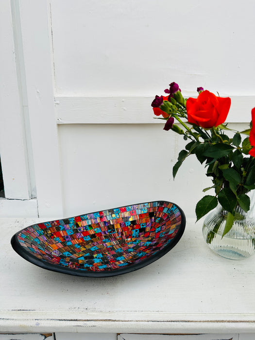 Large Oval Mosaic Bowl - Starburst