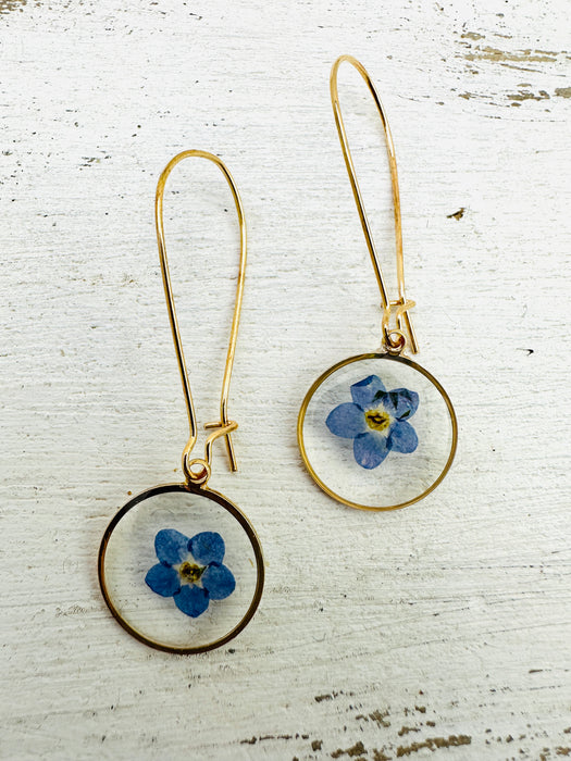 Flax Flower Earrings - Blue ~ ALL JEWELLERY 3 FOR 2