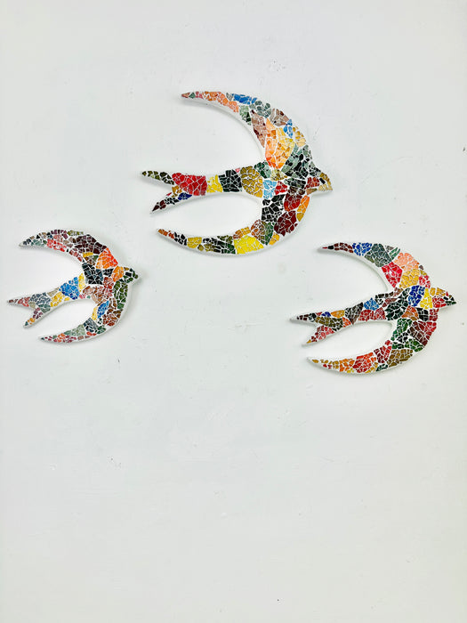 Mosaic Flying Birds Set of 3
