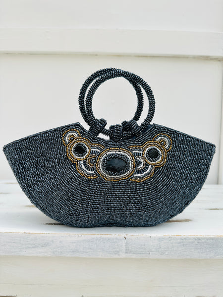 front view of beaded bag
