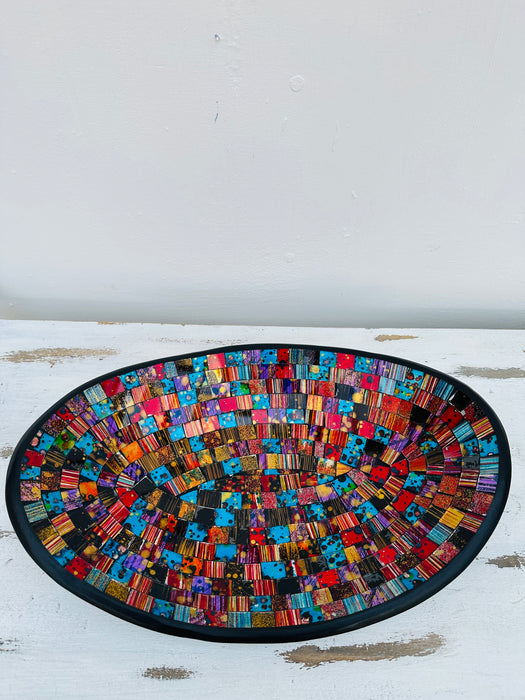 Large Oval Mosaic Bowl - Starburst