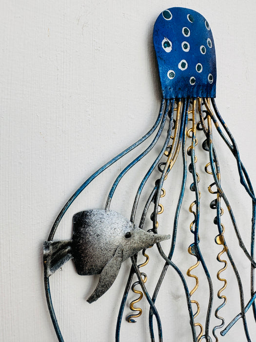 Jellyfish with Fish- Blue