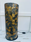 front view of mosaic cylinder lamp with light off