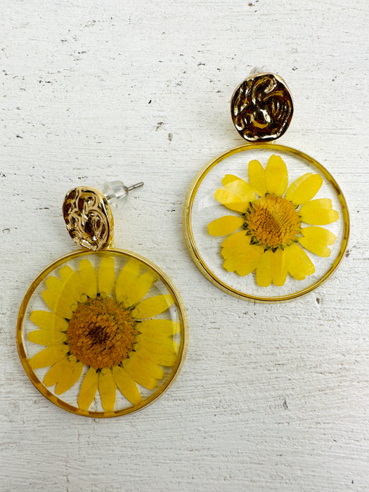 Daisy Earrings - Yellow ~ ALL JEWELLERY 3 FOR 2