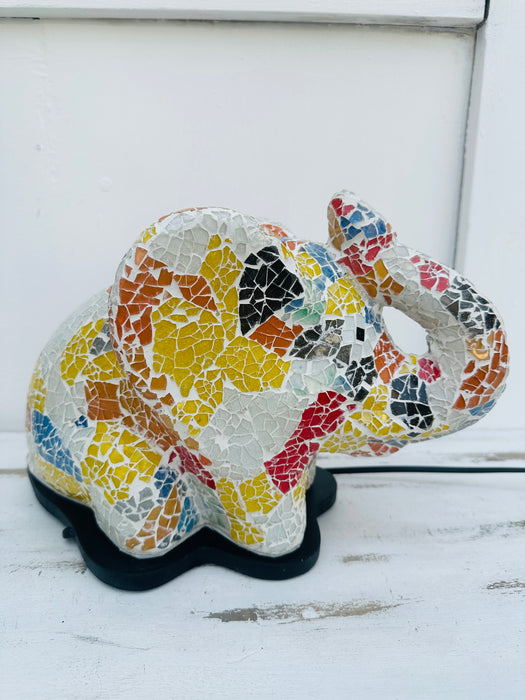 Mosaic Elephant Lamp - Multi