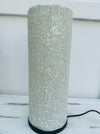 front view of mosaic cylinder lamp with light off