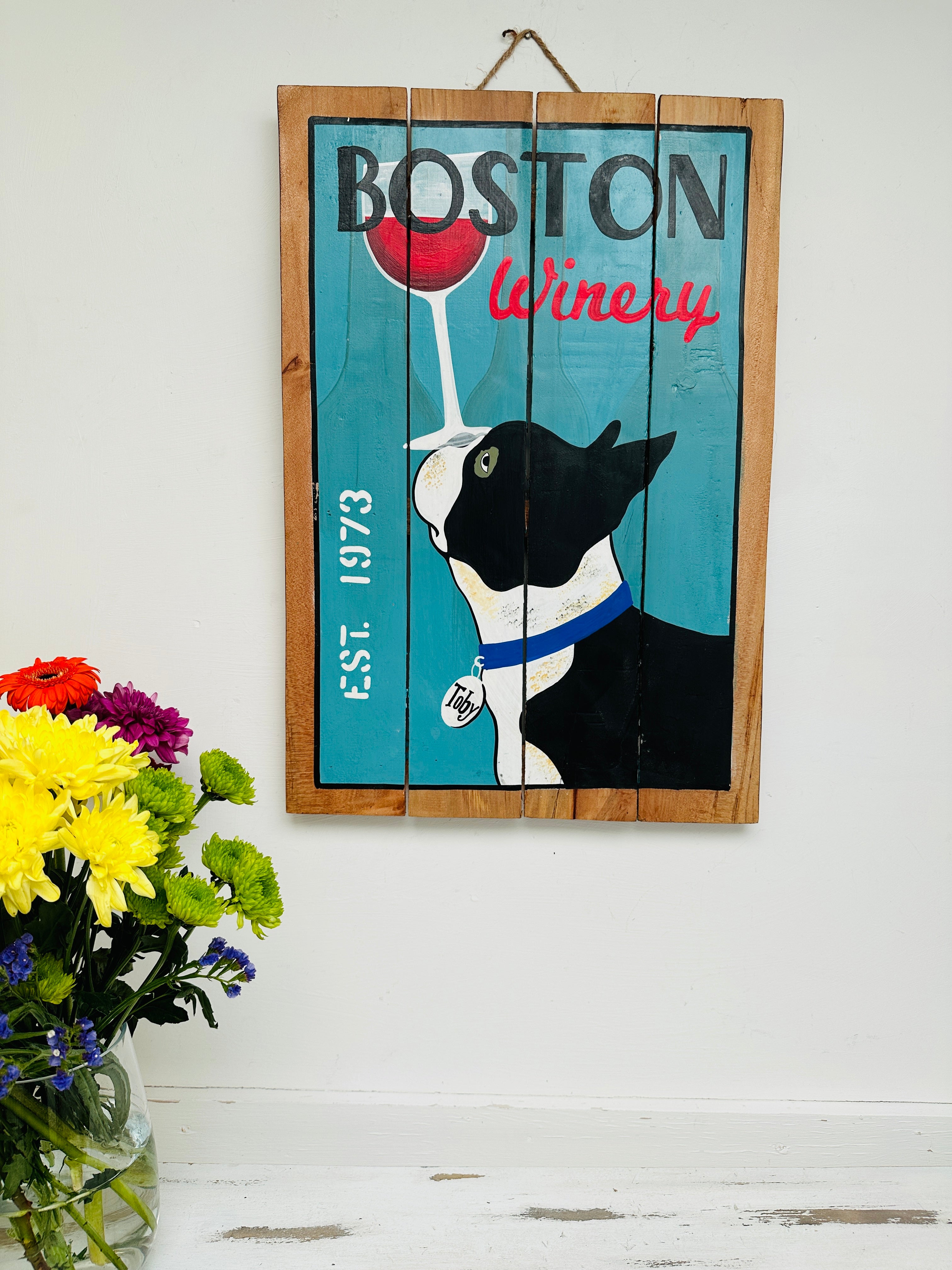 display view of wooden sign