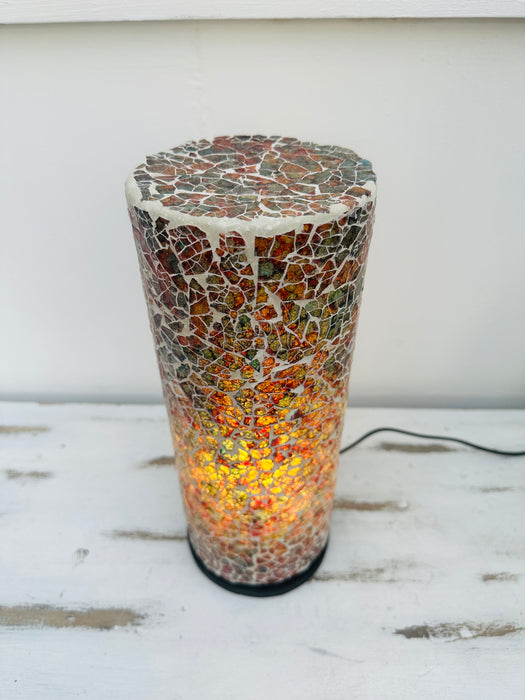 Mosaic Cylinder Lamp Small - Burgundy