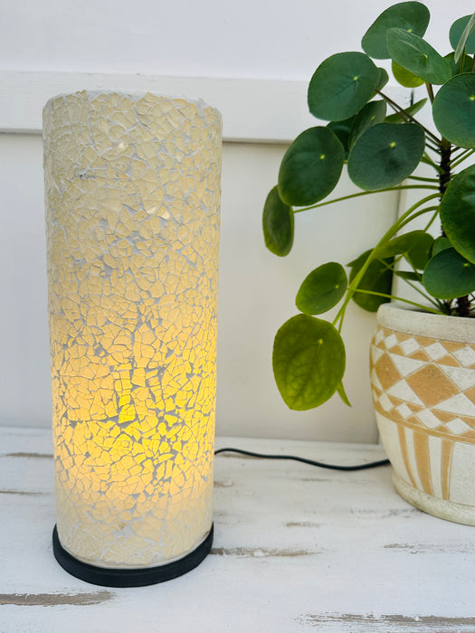 Mosaic Cylinder Lamp Small - White
