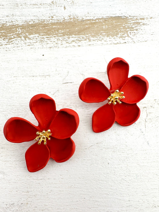 Red Camilla Earrings ~ ALL JEWELLERY 3 FOR 2