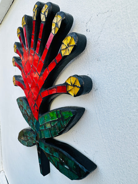 mosaic flower side view close up