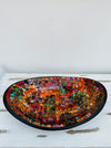 aerial view of mosaic oval bowl handmade in bali