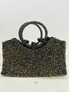 front view of beaded handbag