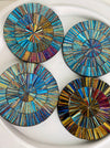 close up of mosaic coaster