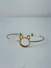 Minimalist gold-tone cat silhouette racelet with open bangle design