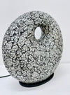 Handmade mosaic lamp with silver glass pieces, elegant round design