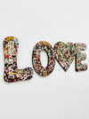 Mosaic Love wall art - angled view