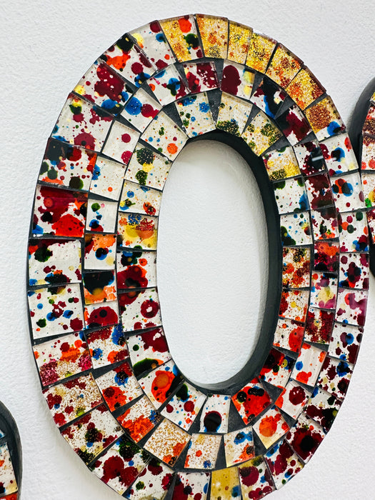 close-up of mosaic letter