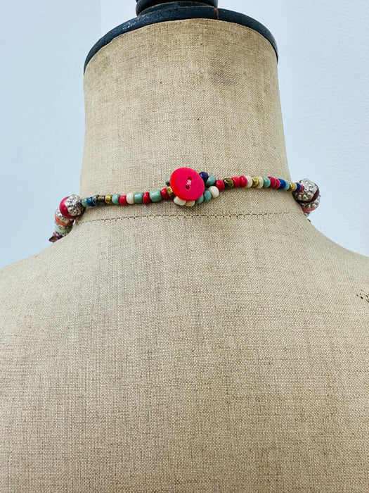 back view of handmade shell necklace