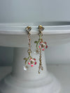 Floral drop earrings on a white background