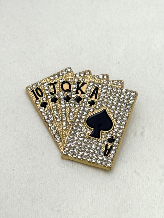 Decorative playing card design with 'JOKER' text on a light gray background