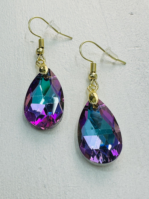 Boucles d'oreilles en forme de larme - Violet ~ TOUS LES BIJOUX 3 POUR 2