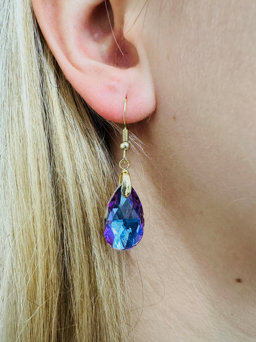 Boucles d'oreilles en forme de larme - Violet ~ TOUS LES BIJOUX 3 POUR 2