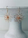 Pair of rose-gold flower-shaped earrings 
