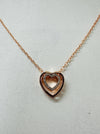 close-up of double heart pendant
