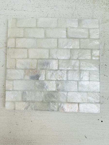 A single shell coaster with a white brick pattern design.