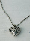 close-up of heart pendant