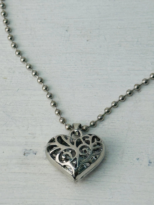 close-up of heart pendant