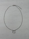 silver necklace with crescent moon an star pendant dainty celestial design.
