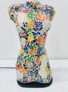 Handmade mosaic bust lamp in rainbow tones