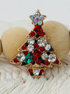 Sparkling Christmas tree brooch 