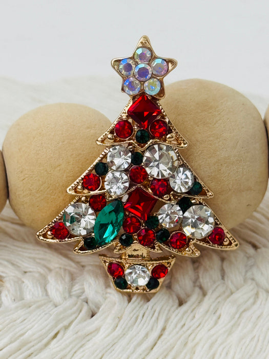 Sparkling Christmas tree brooch 