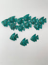 Turquoise crackle fish shoal displayed together with three single matching fish pieces