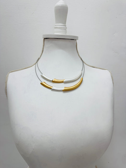 Two tone gold and silver necklace