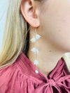 Close-up of a floral earrings with a plain background
