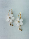 Floral earrings with gold accents displayed on a white background