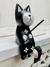 side view close up of wooden fishing cat