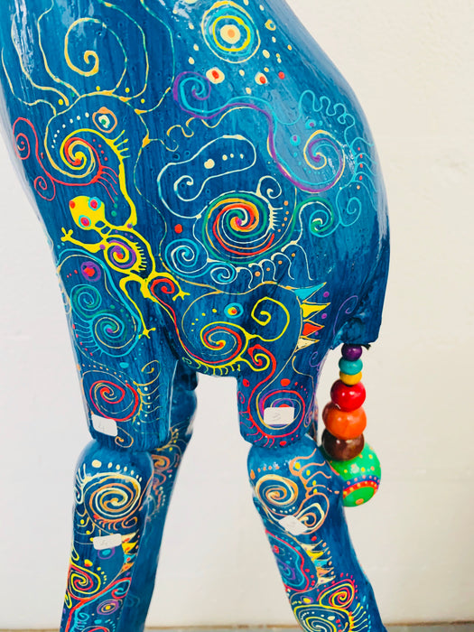 Verrückte Giraffe - Mittelblau