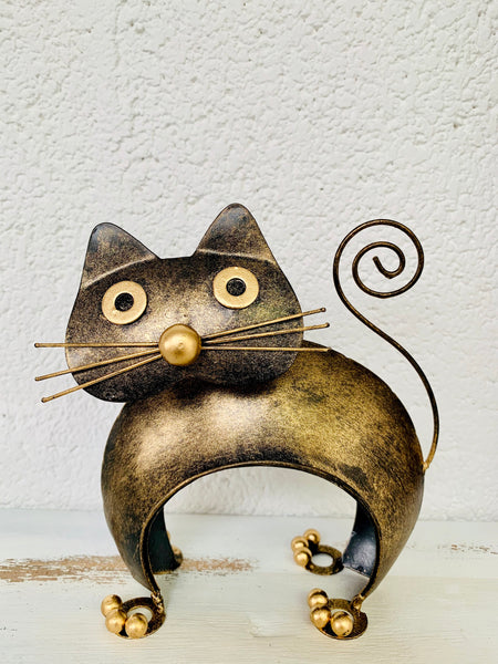 front view of metal cat