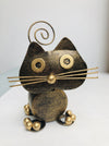 front view close up of metal tubby kitty