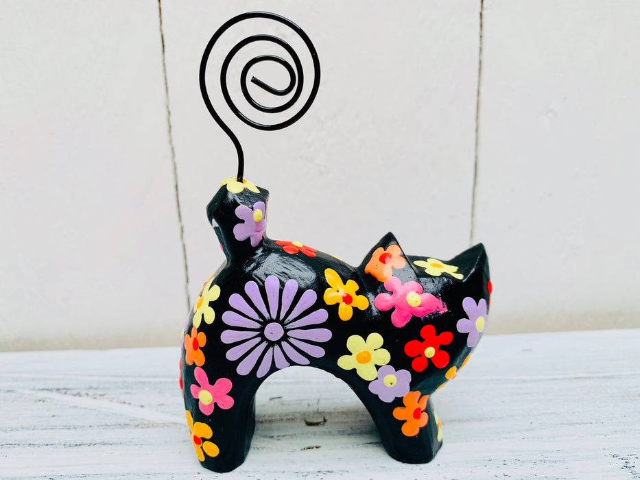 back view of floral cat
