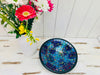 aerial view of mosaic bowl in blue
