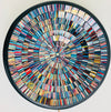 aerial view of mosaic bowl in blue