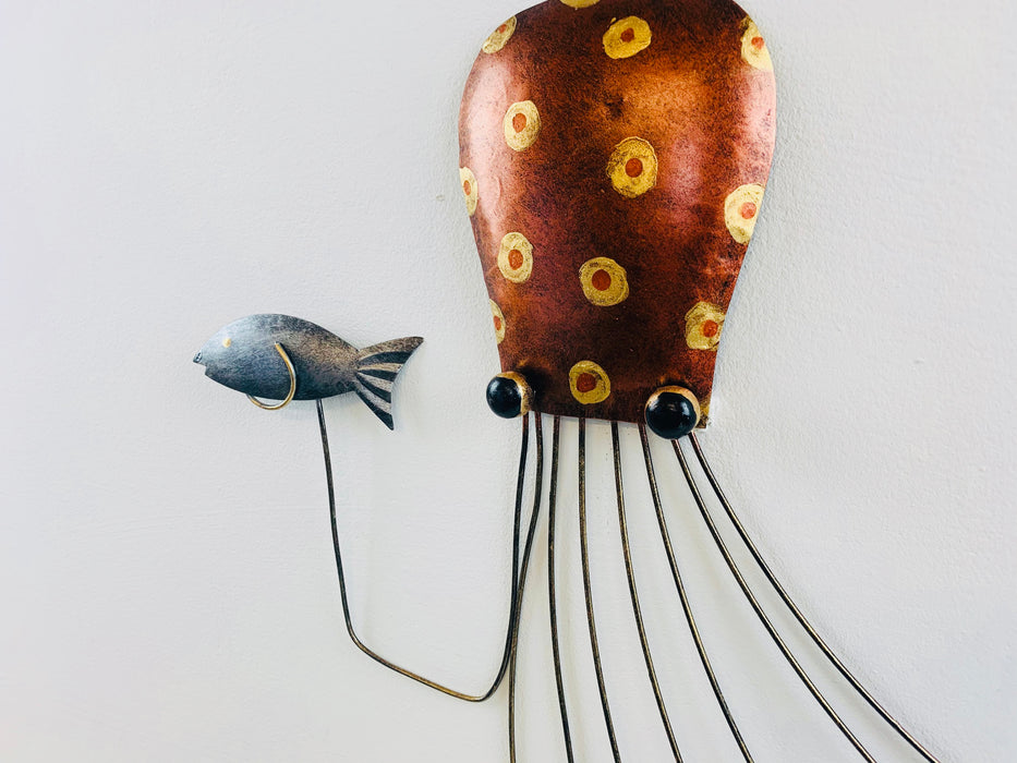 close up of metal octopus