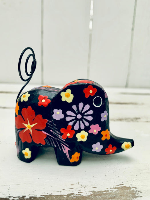 Mini Flower Elephant - BLACK