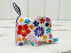 side view of wooden mini flower elephant